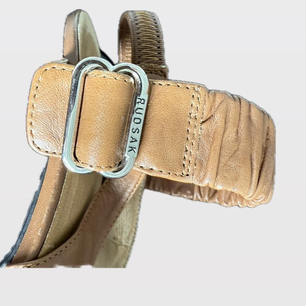 RUDSAK Women's Brown Leather Heels - Picture 3 of 5